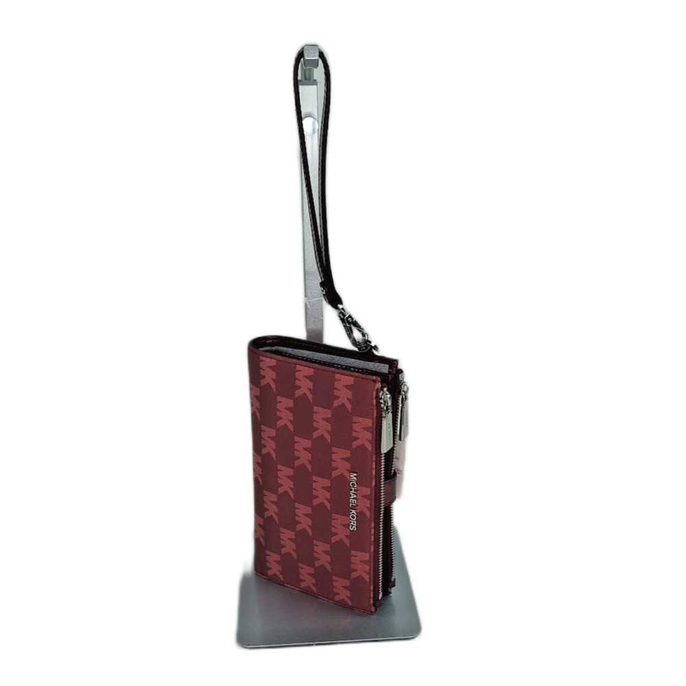 Michael Kors Double Zip Wristlet Wallet-Merlot/Burgundy/Wine-NWT